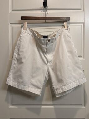 J. Crew White Cotton Chino Shorts - 7" Inseam